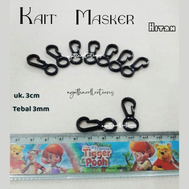 Kait masker hitam isi 10pcs