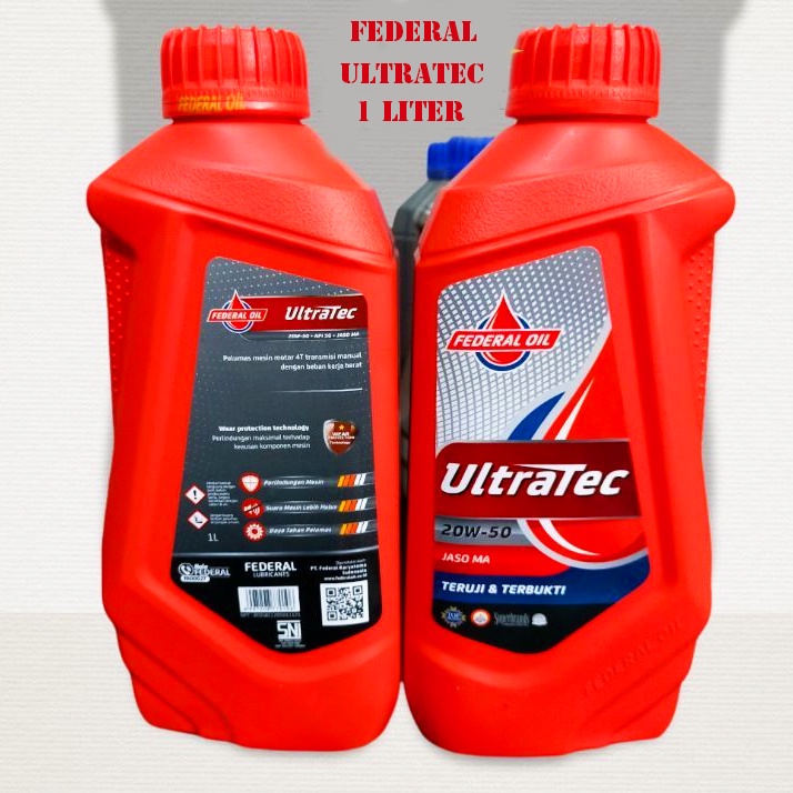 OLI FEDERAL ULTRATEC 0.8L OLI FEDERAL ULTRATEC 1 LITER SAE 20W-50 JASO OLI MOTOR BEBEK 4T / OLI FEDERAL ULTRATEC 800ML OLI FEDERAL ULTRATEC 1L ORIGINAL