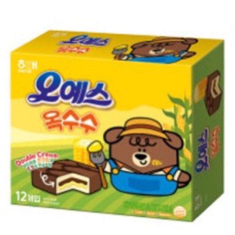 (PO KOREA) HAITAI OH YES CHOCO PIE KOREA Corn Flavor 12 pack