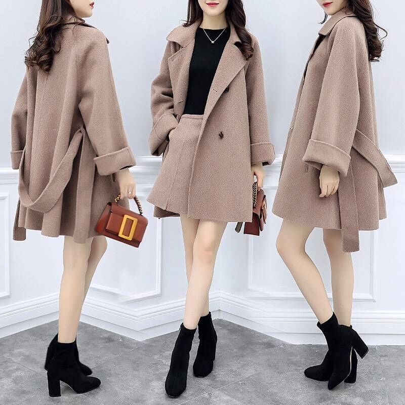 2020 autumn and winter small fragrance temperament two-piece tweed jacket fashion trend short skirt