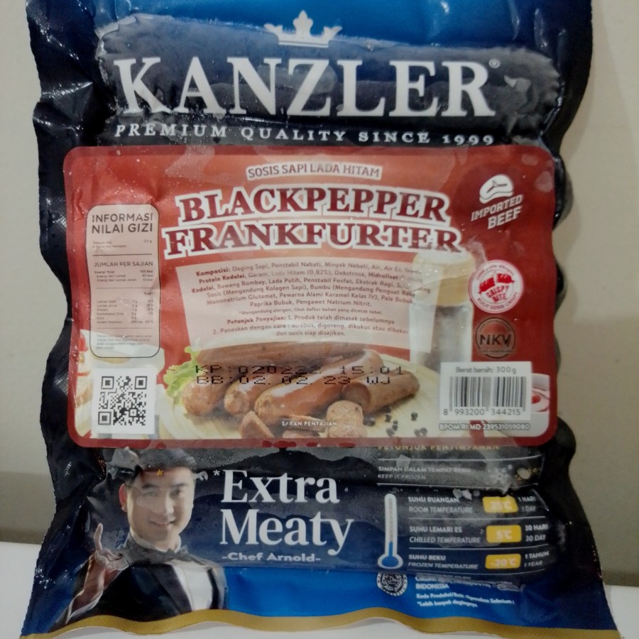 

SOSIS KANZLER BLACKPEPPER FRANKFURTER LADA HITAM 300gr