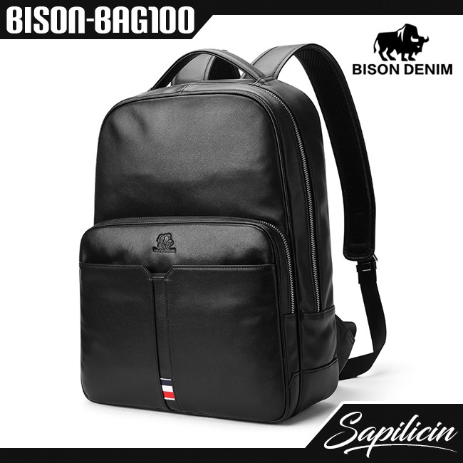 Tas Punggung Kulit Sapi Asli Bison Denim Fashion Backpack BISON-BAG100