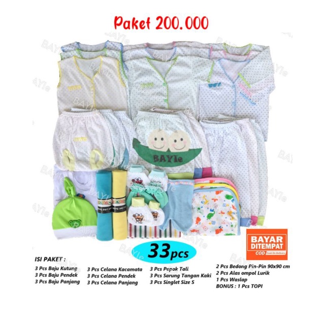 PAKET HEMAT PERLENGKAPAN BAJU BAYI BARU LAHIR