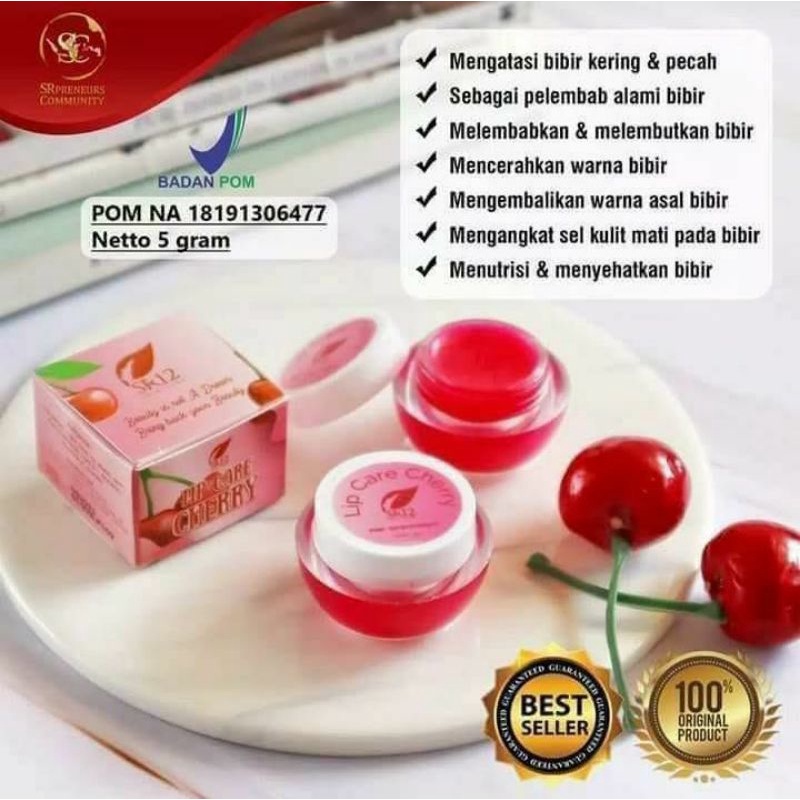 SR12 HERBAL SKINCARE LIP CARE NATURAL PELEMBAB BIBIR / LIP BALM / PENCERAH WARNA BIBIR AMAN BPOM