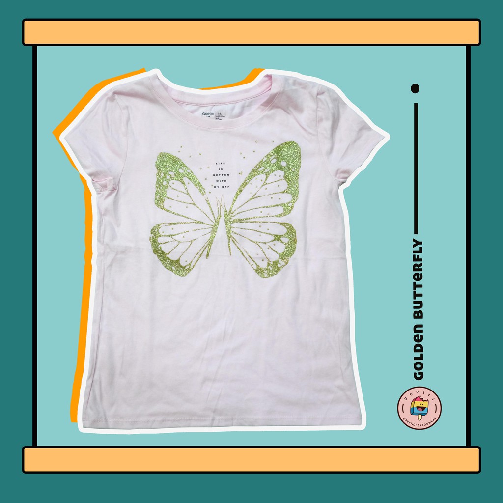 KAOS ANAK PEREMPUAN (GOLDEN BUTTERFLY)