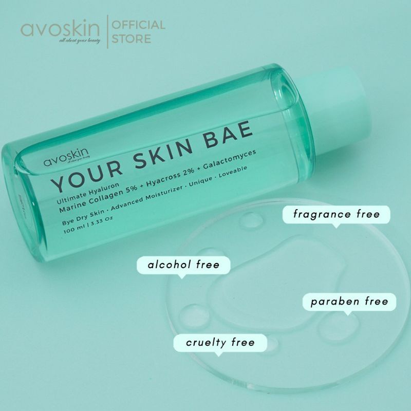 (BPOM) AVOSKIN Your Skin Bae Toner Marine Collagen 5% + Hyacross 2% + Galactomyces 30ml