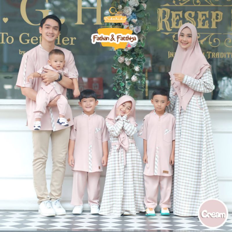 BAJU SARIMBIT KELUARGA FATHAN FATTIYA GAMIS SET KERUDUNG KOKO SET CELANA BABY ANAK REMAJA AYAH DAN I