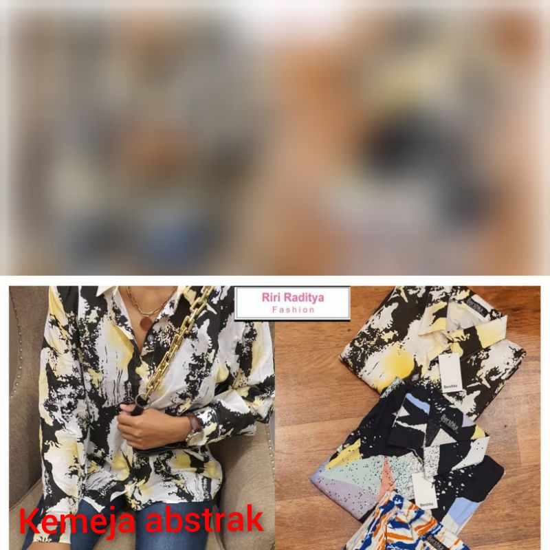 SALE KEMEJA RAYON UNIQLO//KEMEJA RAYON MOTIF KEKINIAN//BLOUSE RAYON VENYA BERLABEL(1KG MUAT 7PCS)