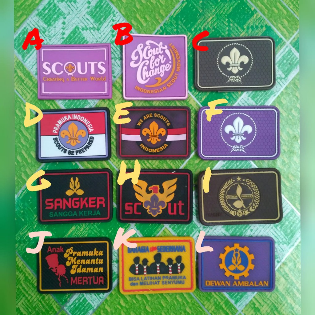 Velcro Pramuka Karet Pramuka Patch Rubber Pramuka Tactical Pramuka Karet Logo Pramuka Kotak
