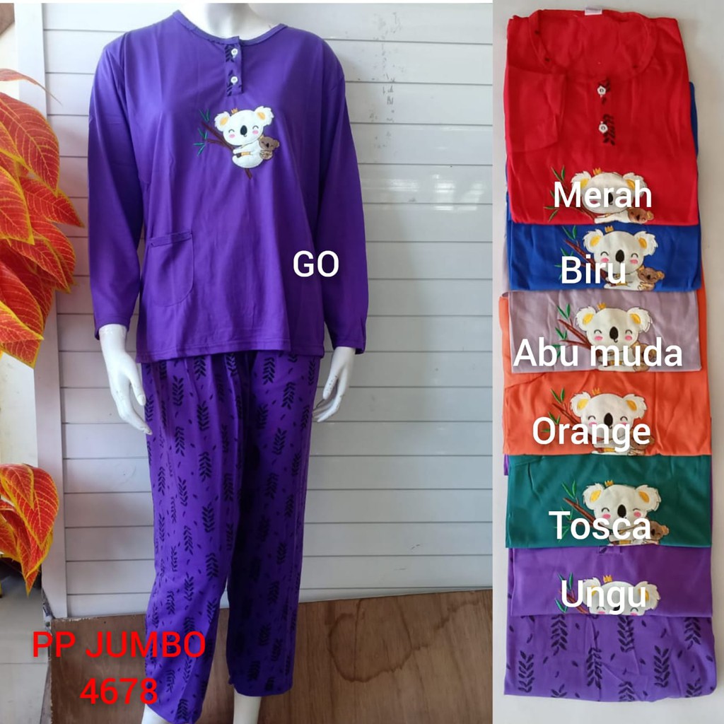 gos BABYDOLL Bobo PP Dewasa Jumbo Setelan Baju Tidur Busui Celana Panjang Lengan Panjang Piyama