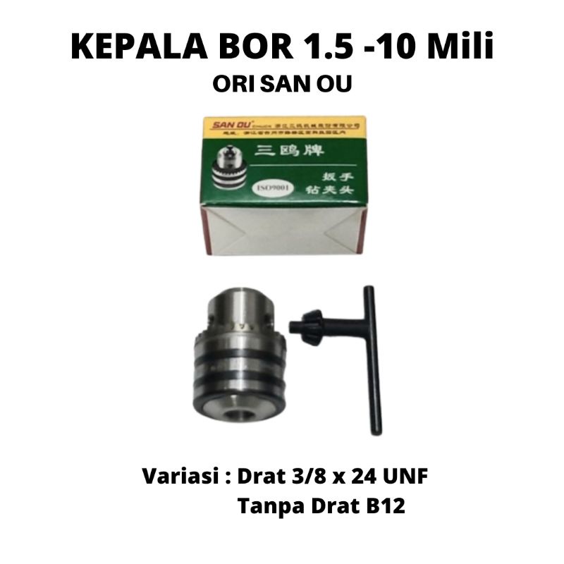Kepala Bor Mini Grinder Drill Chuck 1.5 - 10 mm