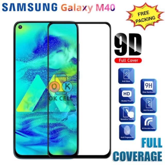 Tempered Glass Full Samsung M40 TG Anti Gores Layar Kaca Full Screen Protector Premium