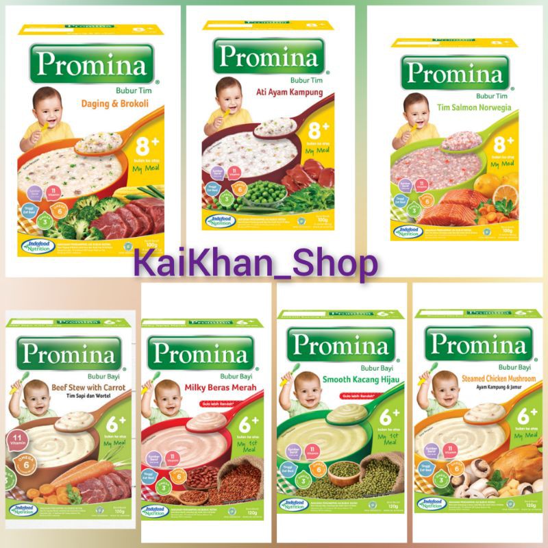 PROMINA Bubur Bayi 6+ | Bubur Tim 8+ [ kemasan BOX 100gram ]