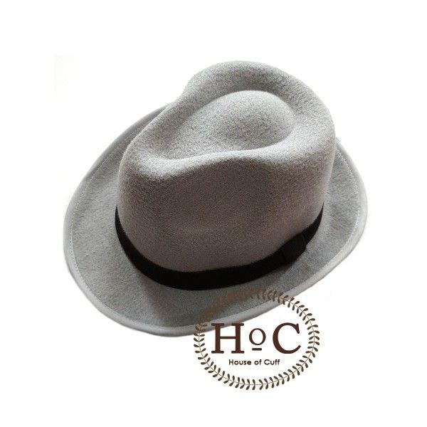 Houseofcuff Topi Fedora Hat GREY FEDORA HAT LAKEN