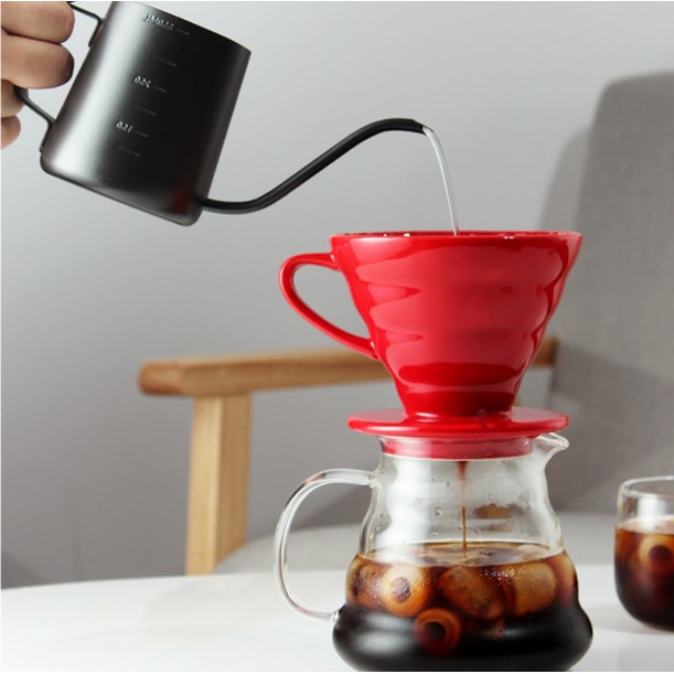 OneTwoCups Filter Penyaring Kopi V60 Glass Coffee Filter Dripper 1-2 Cups 1-4 cups - ZM00639 - Black