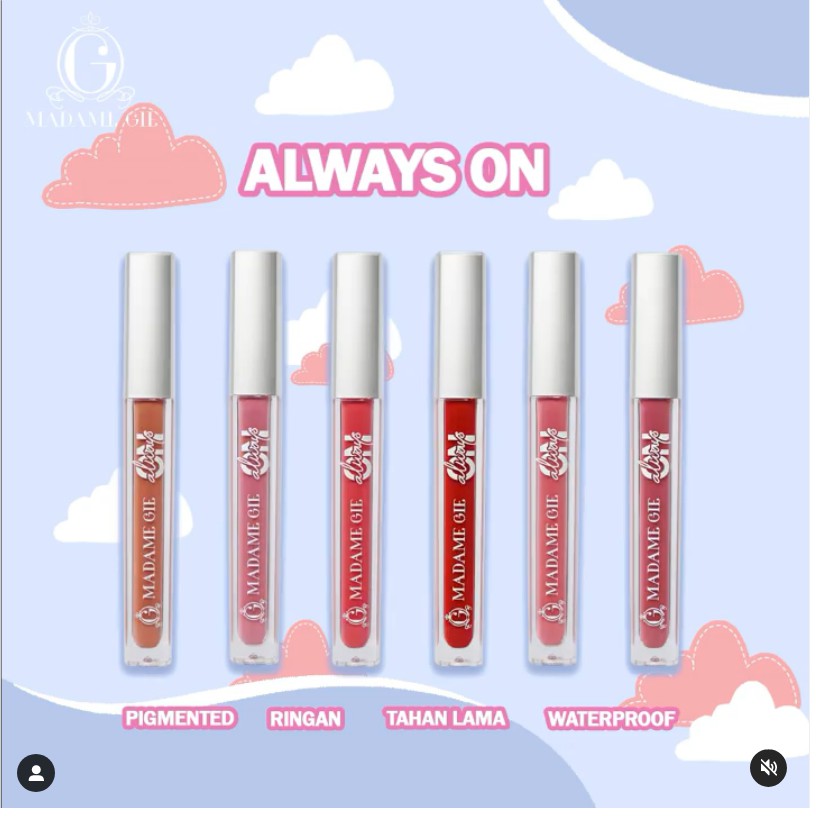 Madame Gie Always On Lip Cream - MakeUp Lip Cream Lipstik