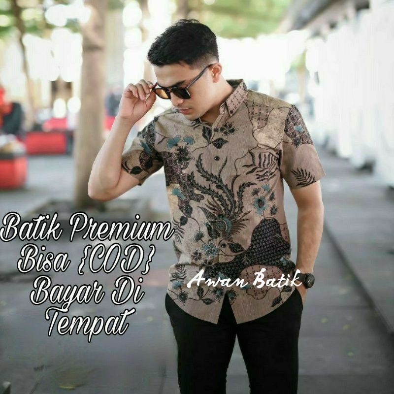 TERBARU Batik SAGE Kemeja Batik Pria Lengan Pendek Hijau Sage Green Hem Baju Batik Pria Lengan Pendek M L XL XXL