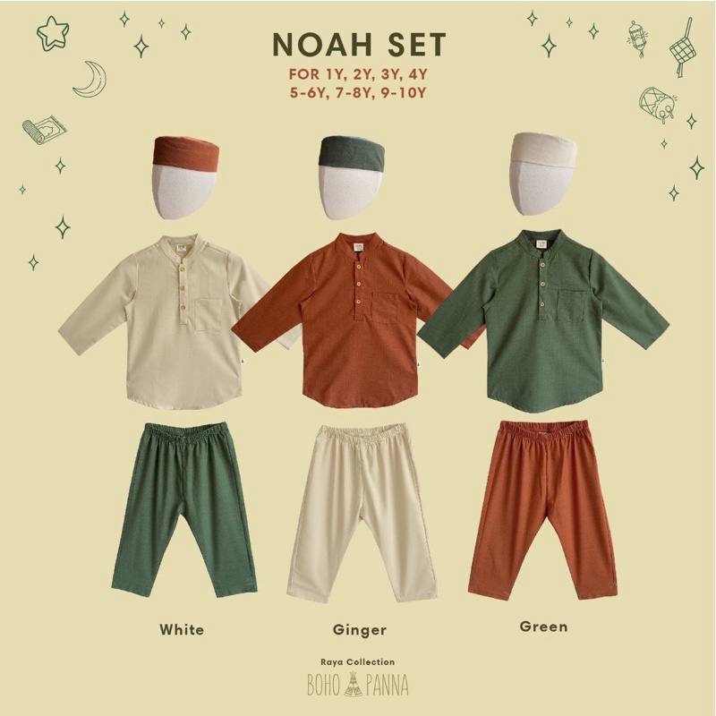 Bohopanna HARUN &amp; NOAH Set Koko 1-10tahun / Baju Koko Anak Bohopanna Raya