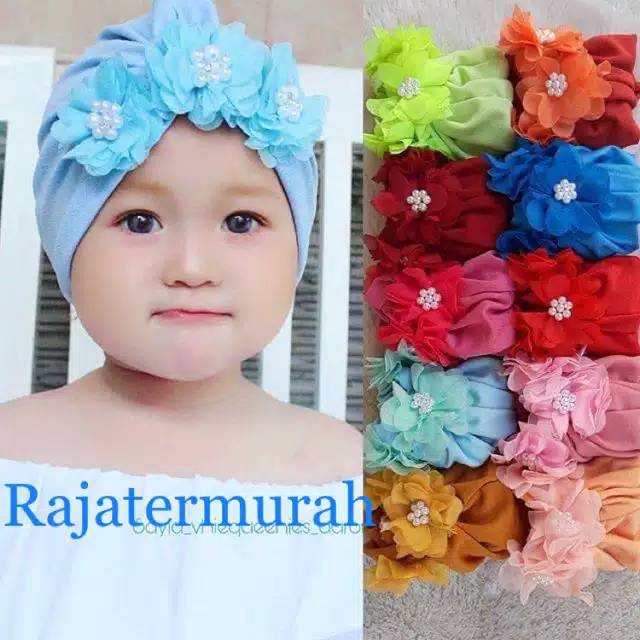 Turban flower bayi / Hijab bayi Lucu Murah/ Kerudung bayi