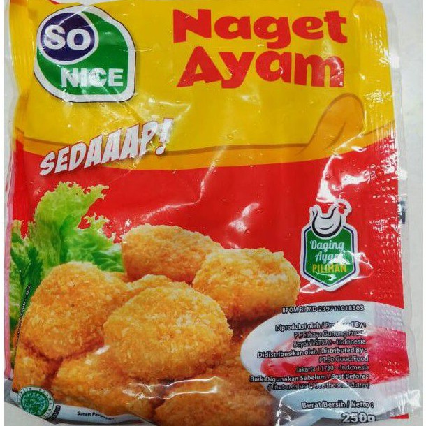 SO NICE Sedaaap Naget Ayam / Stick 250 Gram - Fian Frozen Food Bandung