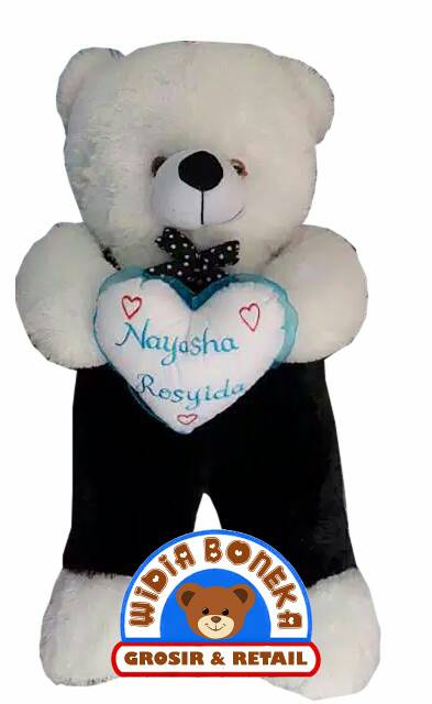 (Ukir Nama / Foto) Bordir Boneka Teddy Bear Jojon 85 cm