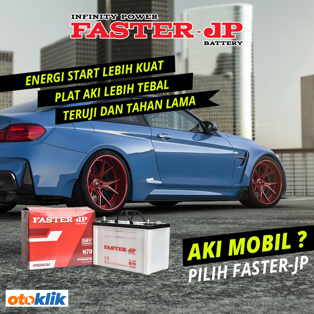 Faster JP N70 Aki Basah Mobil