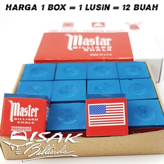 Master Chalk China KW - Box 12 pcs Kapur Biliar Billiard Cuk Bilyard