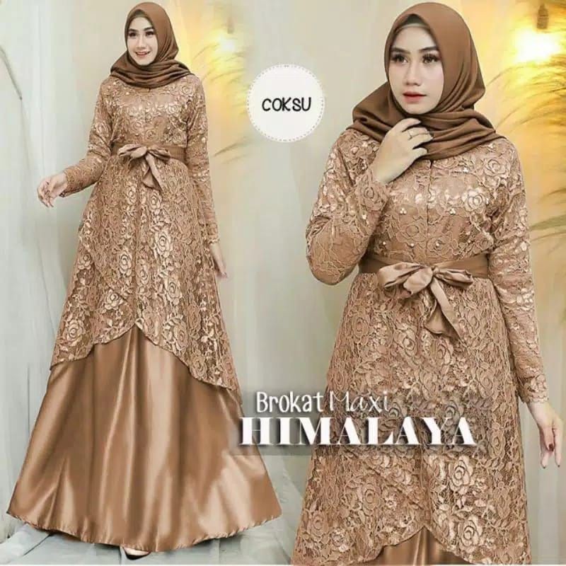 MAXY HIMALAYA MUTIARA, BRUKAT, VELVET, GAMIS, HIJAB, MUSLIM, DRESS