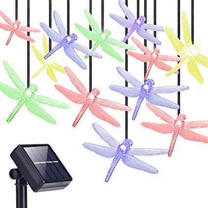 Lampu Hias Dekorasi Dragonfly 20 LED 5 Meter with Solar Panel - M088