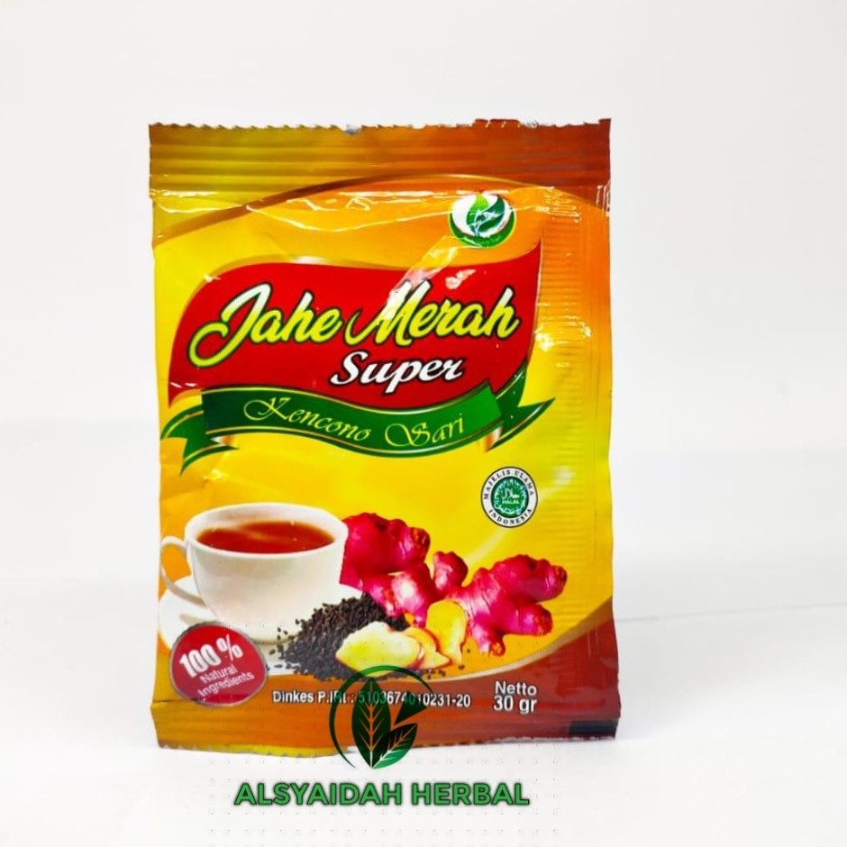 

Jahe Merah Super Kencono Sari Sachet 30gr - Sehat dan Menyehatkan ORIGINAL