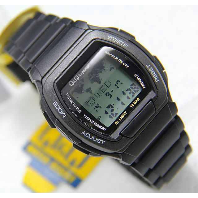 Jam Tangan Pria Digital Q&Q QnQ QQ Data Bank MMW3 MMW3P MMW3P101Y Original Water Resistant 10 BAR
