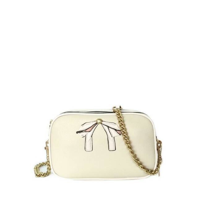 Coach Isla Chain Crossbody Bag with Bow  Pita Putih White grey black hitam tas selempang slingbag