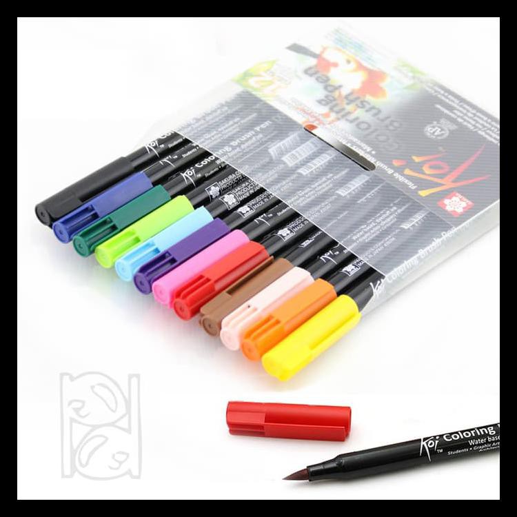 

COD SAKURA KOI COLORING BRUSH PEN - 12 COLOR BASIC SET KODE 818