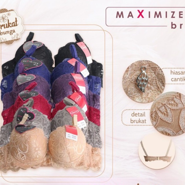 ORIGINAL BRA SOREX BUSA TEBAL PUSH UP BRA BROKAT KAWAT KAIT 2 ART 99066