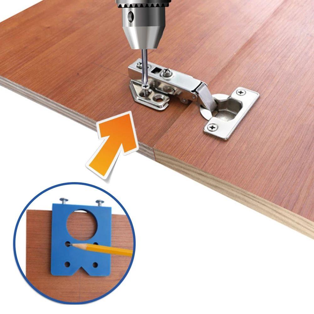 Solighter Hinge Drilling Jig Tool Locator Guide Pengeboran Lubang Engsel