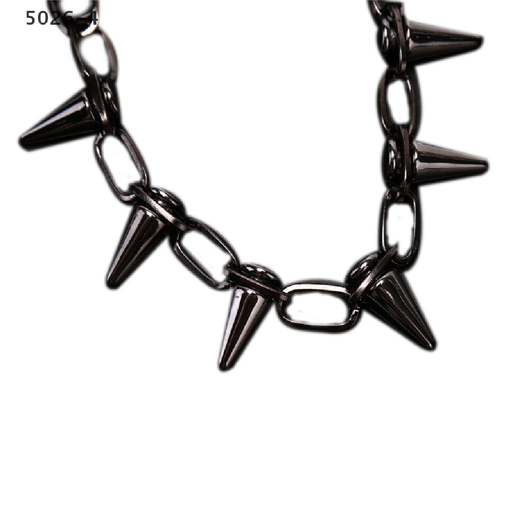 5026-4 New Spike Rivet Punk Collar Necklace Goth Rock Biker Link Chain Choker Jewelry 5026-4