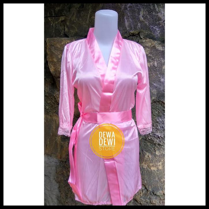 Lingerie Baju Tidur Babydoll Sexy Transparan Model Kimono - Putih