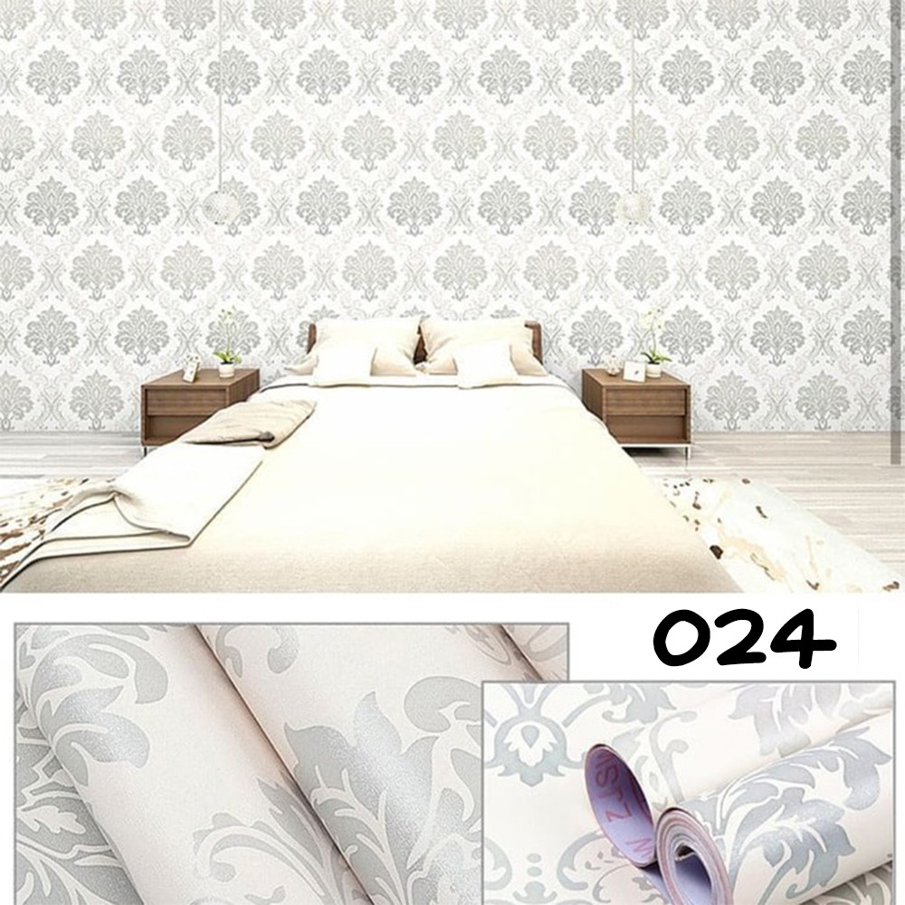 Wallpaper stiker dinding hiasan dekorasi dinding rumah dekorasi kamar wallpaper aesthetik Batik putih Kode GH024