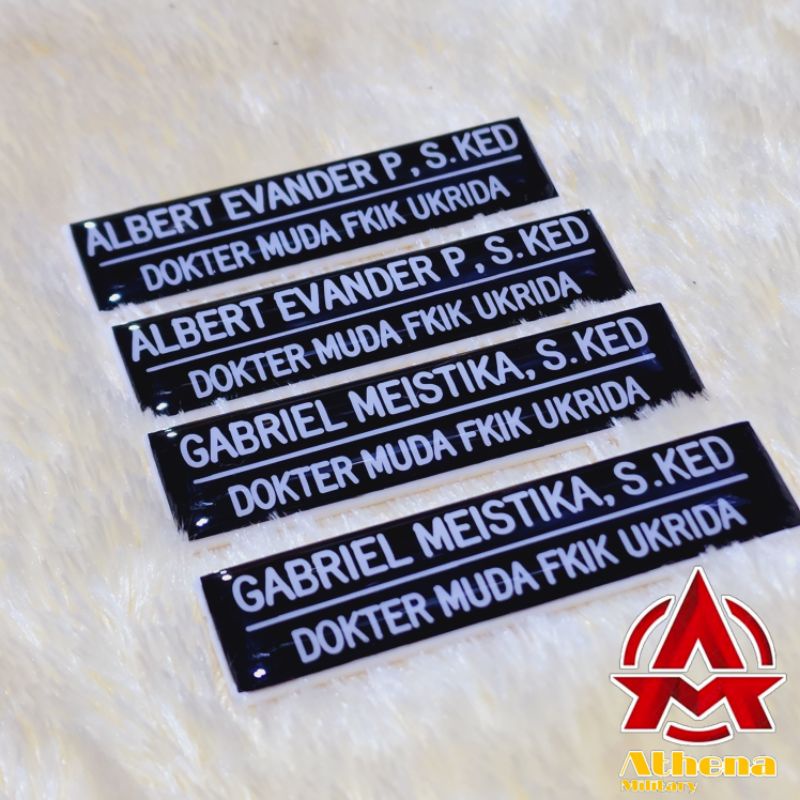 Name Tag /Nama Dada/Papan Nama Akrilik-Custom Satuan-Proses Cepat