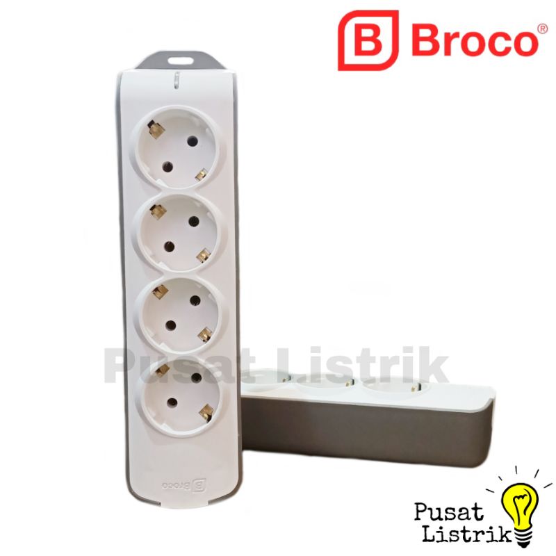 Stop Kontak 3-6 Lubang + Indikator Broco Tipe Slanting OB Stop Kontak 3-6Lubang Lampu Stop Kontak Outbow Broco Model Miring