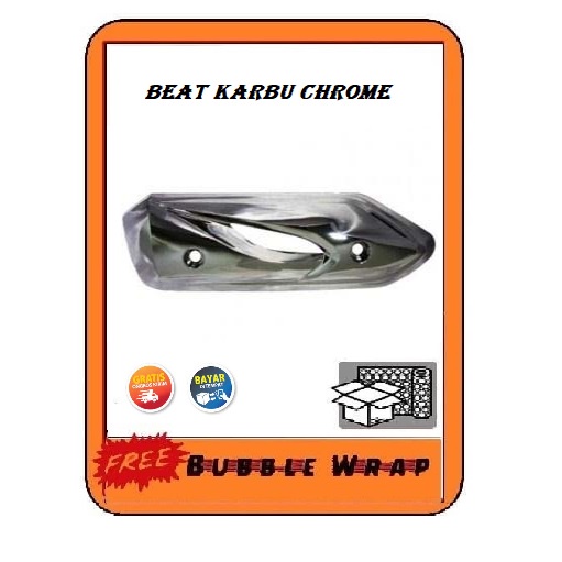 Cover Tutup Penutup Beat carbu old Chrome Tameng Pelindung Knalpot Kenalpot Beat Karbu Old crome Chr