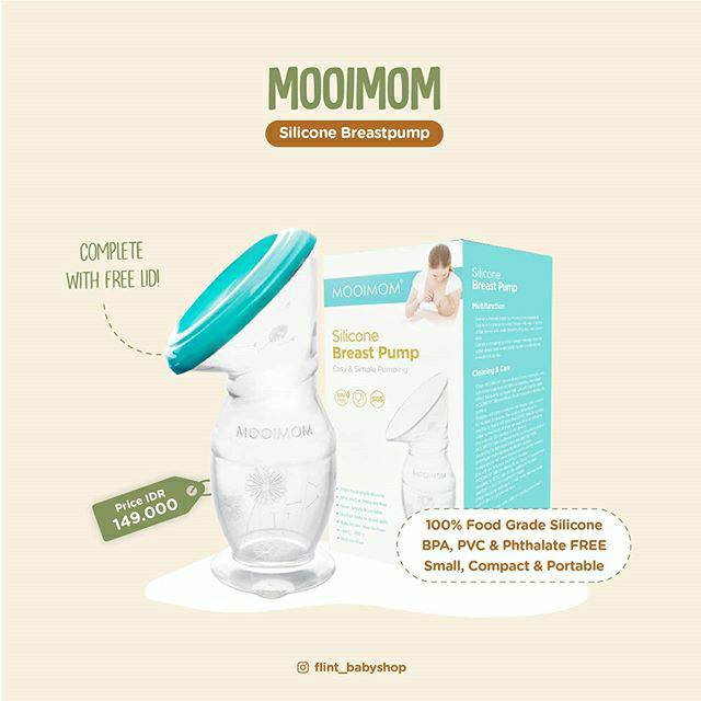 Mooimom silicone breastpump tempat asi mengasihi food grade