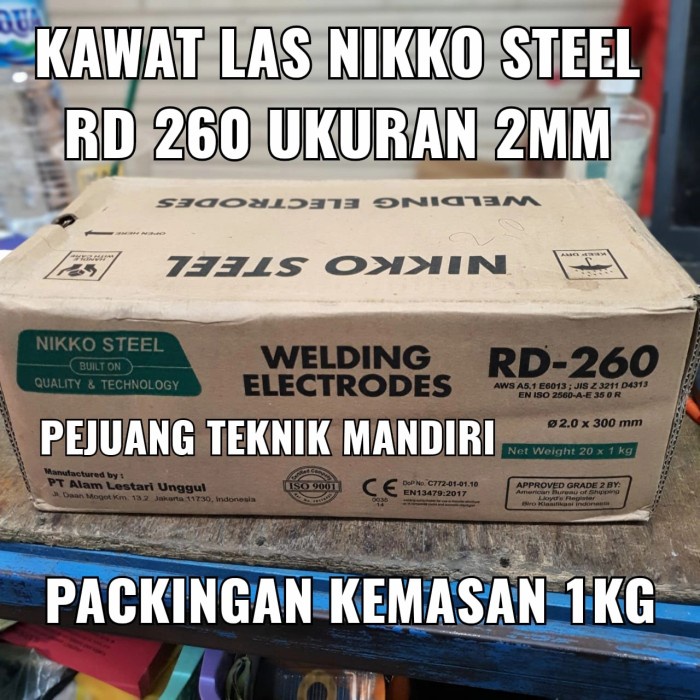 las-perlengkapan- kawat las nikko steel rd260 2mm / kawat las nikko rd260 2 mm -perlengkapan-las.