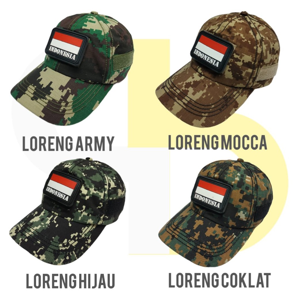 Topi Tactical Komando Tentara Army Loreng Militer Murah