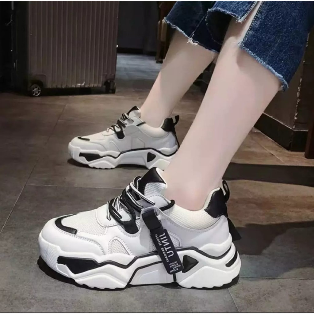 ARY_Shoes- Sepatu Sneakers Putih Wanita Korea Jintu SEMI IMPORT Terbaru Terlaris