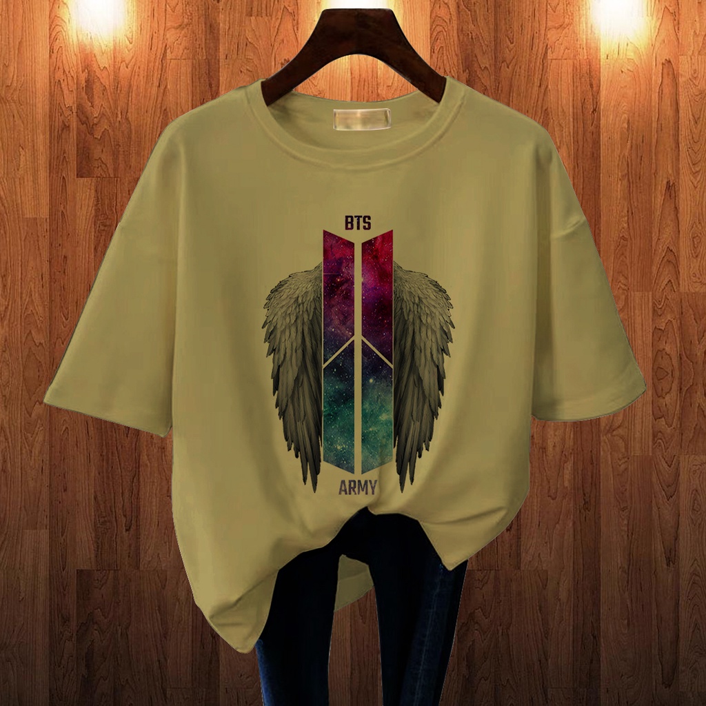 CALVIERO SHOP - BAJU KAOS WANITA DEWASA PRINT CASUAL BTS WING