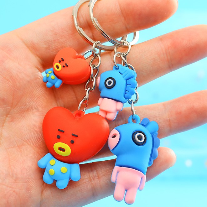 Gantungan Kunci Korean Kartun Karakter Cute Kpop BTS BT21 Keychain Isi