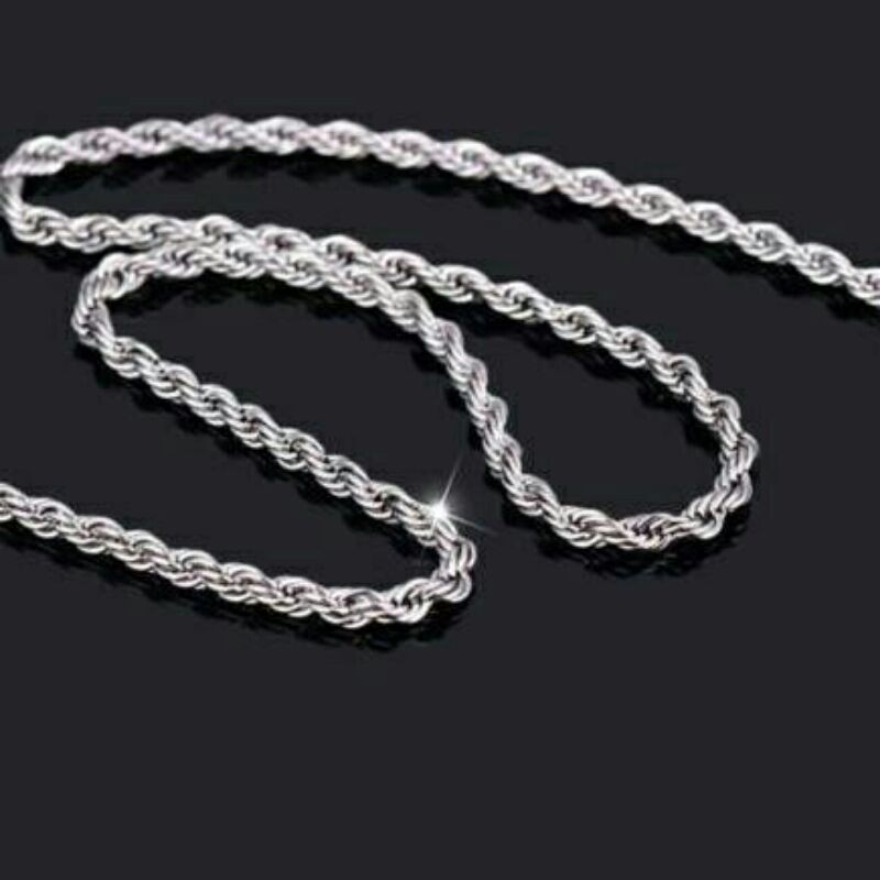 KALUNG TITANIUM PRIA MODEL TAMBANG BESAR 0.8/1.0 WARNA SILVER