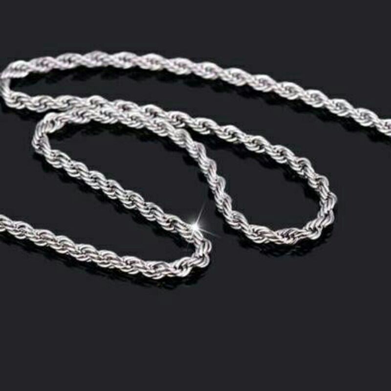 KALUNG TITANIUM PRIA MODEL TAMBANG BESAR 0.8/1.0 WARNA SILVER