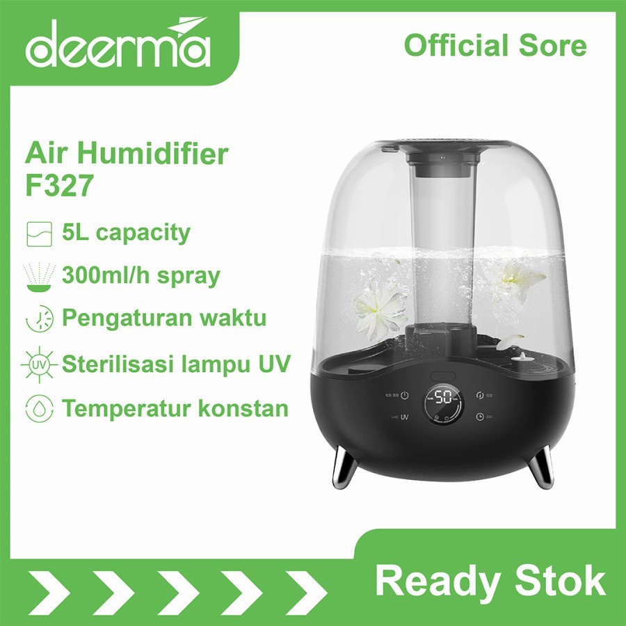 Deerma F327 Air Humidifier UV Sterilizer Ultrasonic Pelembab Udara 5L